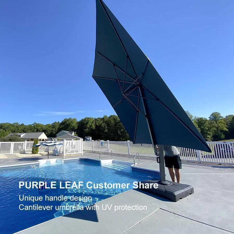 PURPLE LEAF Outdoor Aluminum Umbrella Offset Patio Umbrella - Image 9