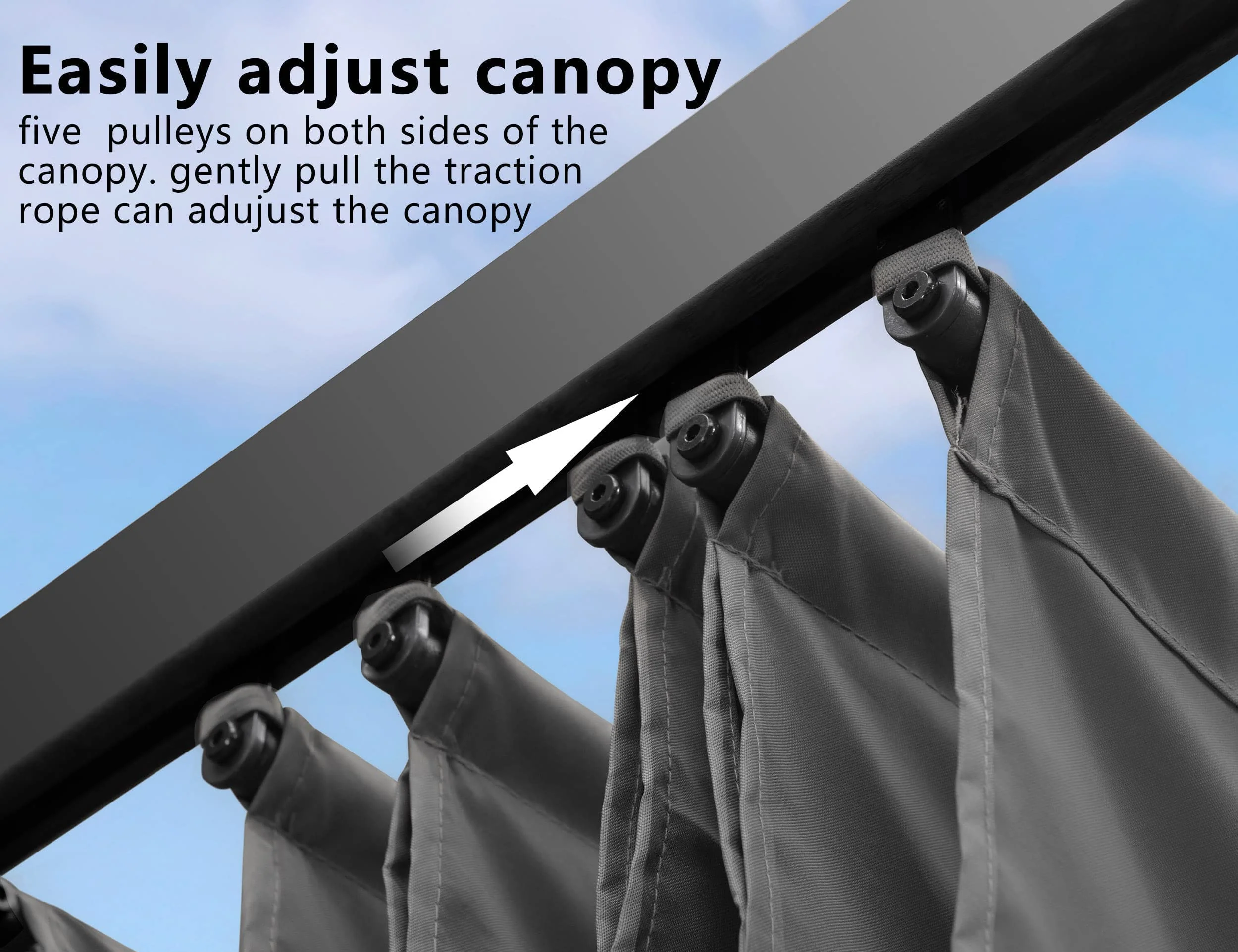 PURPLE LEAF Retractable Pergola with Double Sun Shade Canopy  Heavy-Duty Aluminum Pergola - Image 22