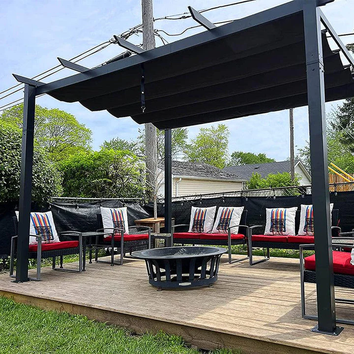 PURPLE LEAF Retractable Pergola with Double Sun Shade Canopy  Heavy-Duty Aluminum Pergola - Image 45