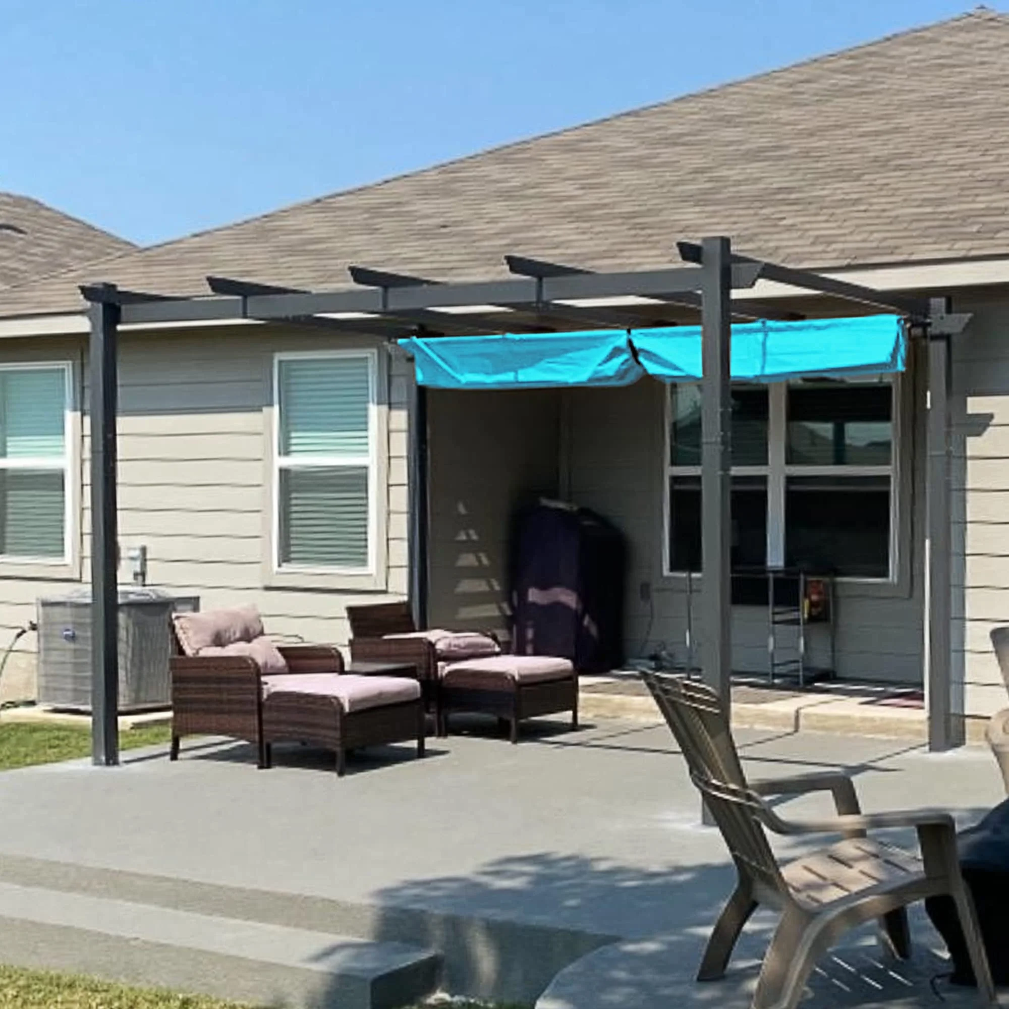 PURPLE LEAF Outdoor Retractable Pergola Patio Shelter Classical Pavilion Grill Gazebo - Image 65