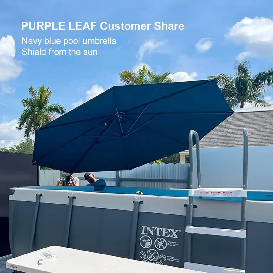 PURPLE LEAF Economical  Patio Offset Round Parasol - Image 87