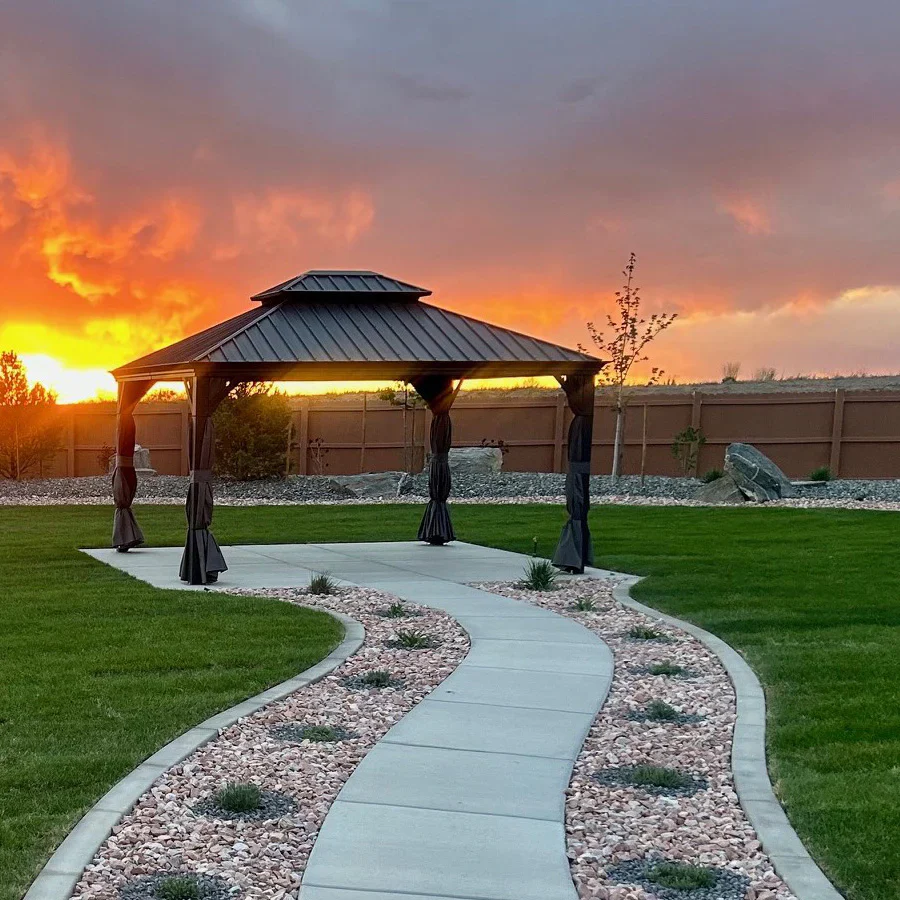 PURPLE LEAF Garden Gazebo with Galvanized Steel Double Roof, Gazebo with Sides Curtain and Netting for All Weather - Image 78