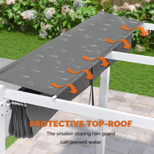 PURPLE LEAF Retractable Pergola With White Frame And Double Sun Shade Canopy Patio Aluminum Pergola for Garden - Image 9
