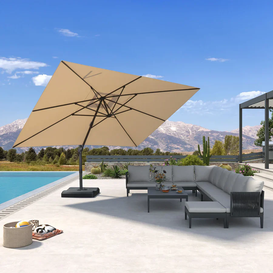 PURPLE LEAF Stepless Tilt Cantilever Umbrella Affordable Outdoor Patio Umbrella - Image 16