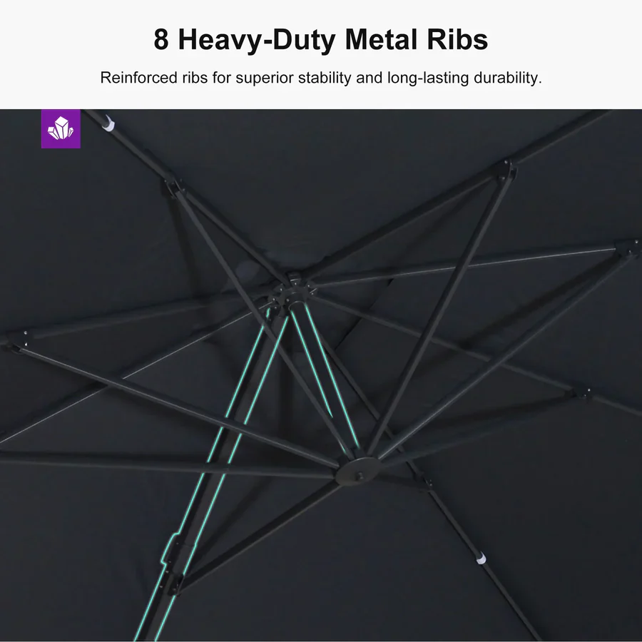 PURPLE LEAF Stepless Tilt Cantilever Umbrella Affordable Outdoor Patio Umbrella - Image 22