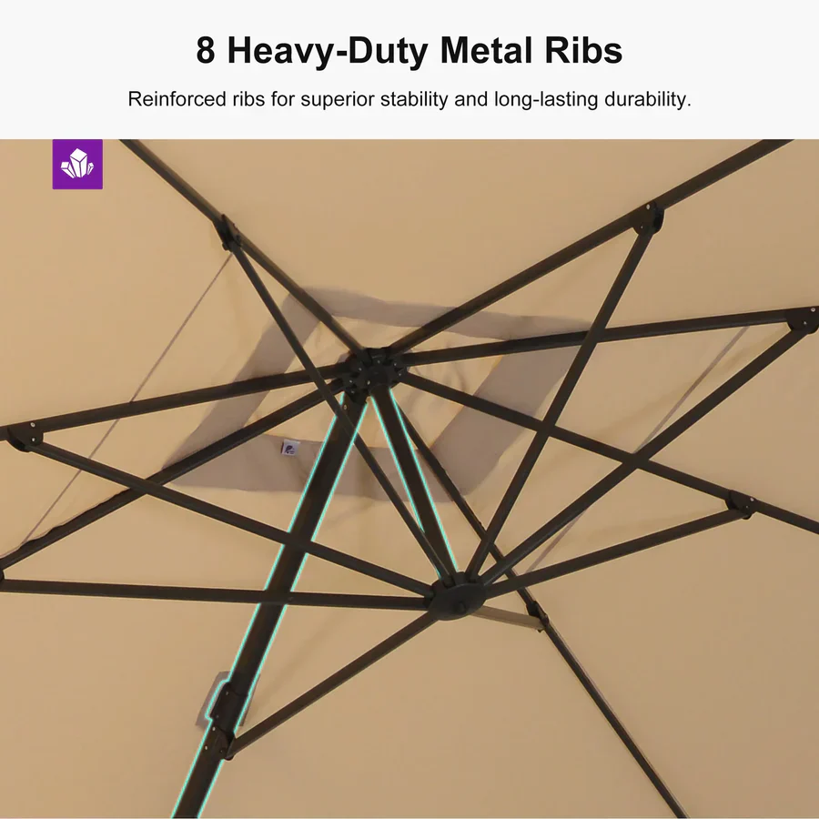 PURPLE LEAF Stepless Tilt Cantilever Umbrella Affordable Outdoor Patio Umbrella - Image 24