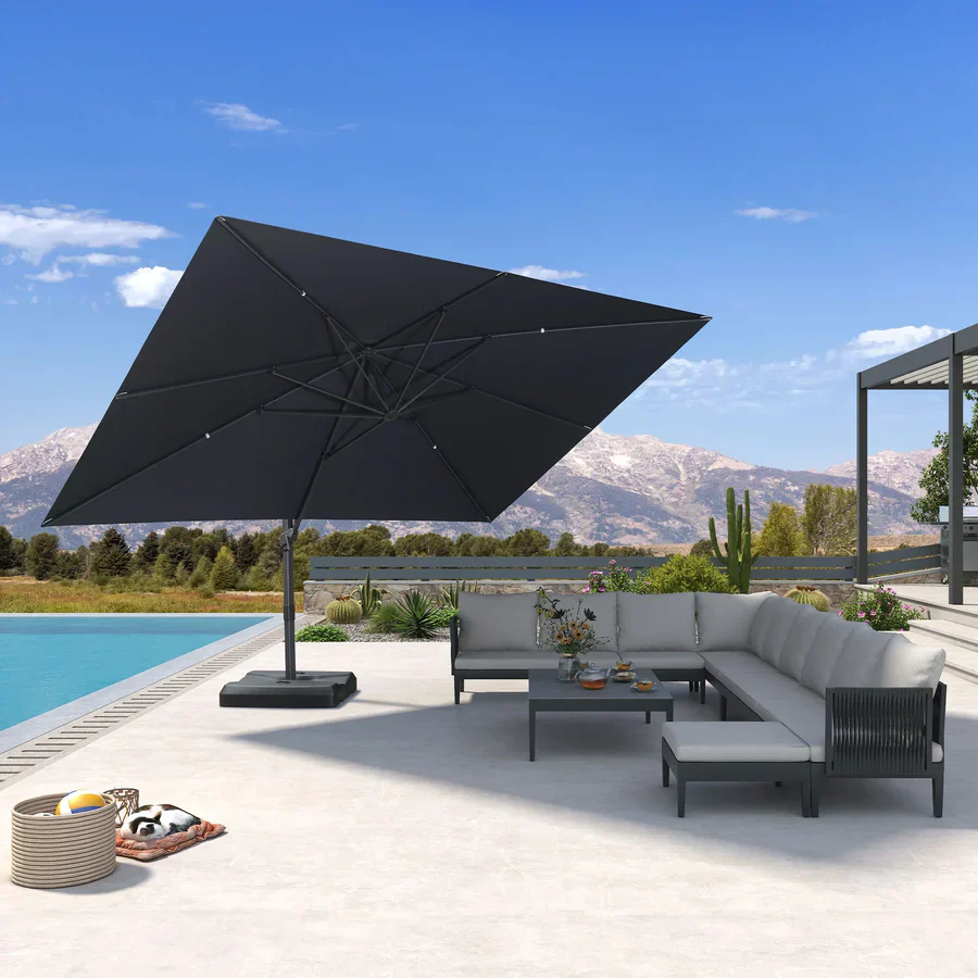 PURPLE LEAF Stepless Tilt Cantilever Umbrella Affordable Outdoor Patio Umbrella - Image 27