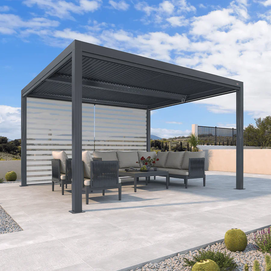 PURPLELEAF Outdoor Louvered Pergola Roller Blinds with Thermal Insulated, UV Protection Waterproof Fabric, Privacy Protection for Pergola, Easy to Install - Image 7