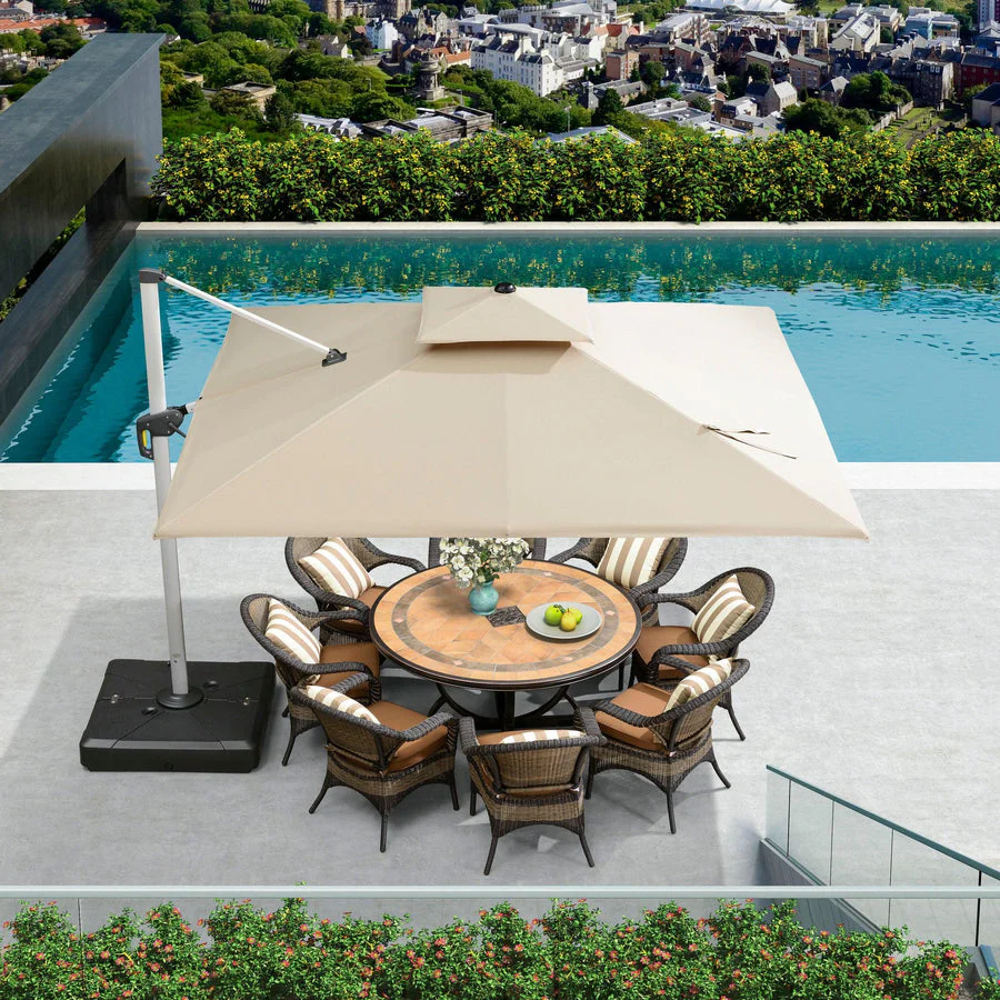 PURPLE LEAF Outdoor Windproof Parasol, Square Cantilever Umbrella Outside Patio - Image 18