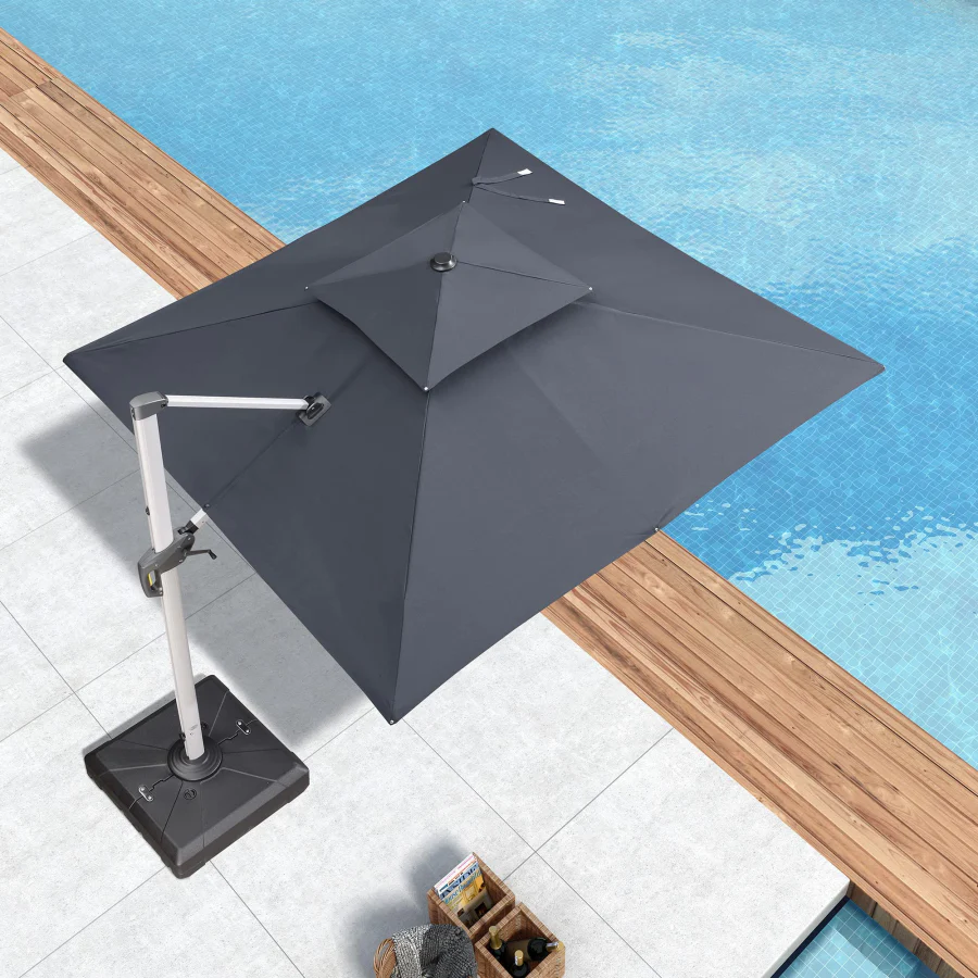 PURPLE LEAF Outdoor Windproof Parasol, Square Cantilever Umbrella Outside Patio - Image 39
