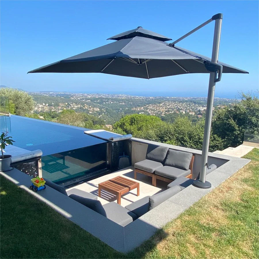 PURPLE LEAF Outdoor Windproof Parasol, Square Cantilever Umbrella Outside Patio - Image 51