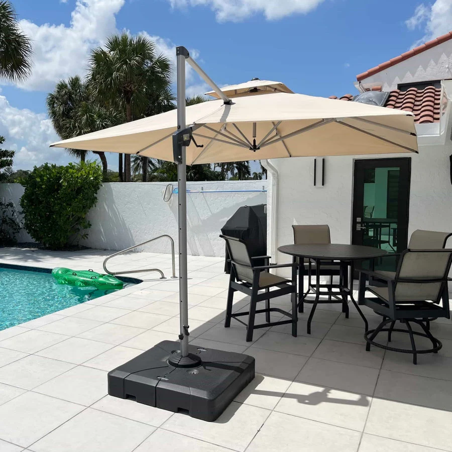 PURPLE LEAF Outdoor Windproof Parasol, Square Cantilever Umbrella Outside Patio - Image 52