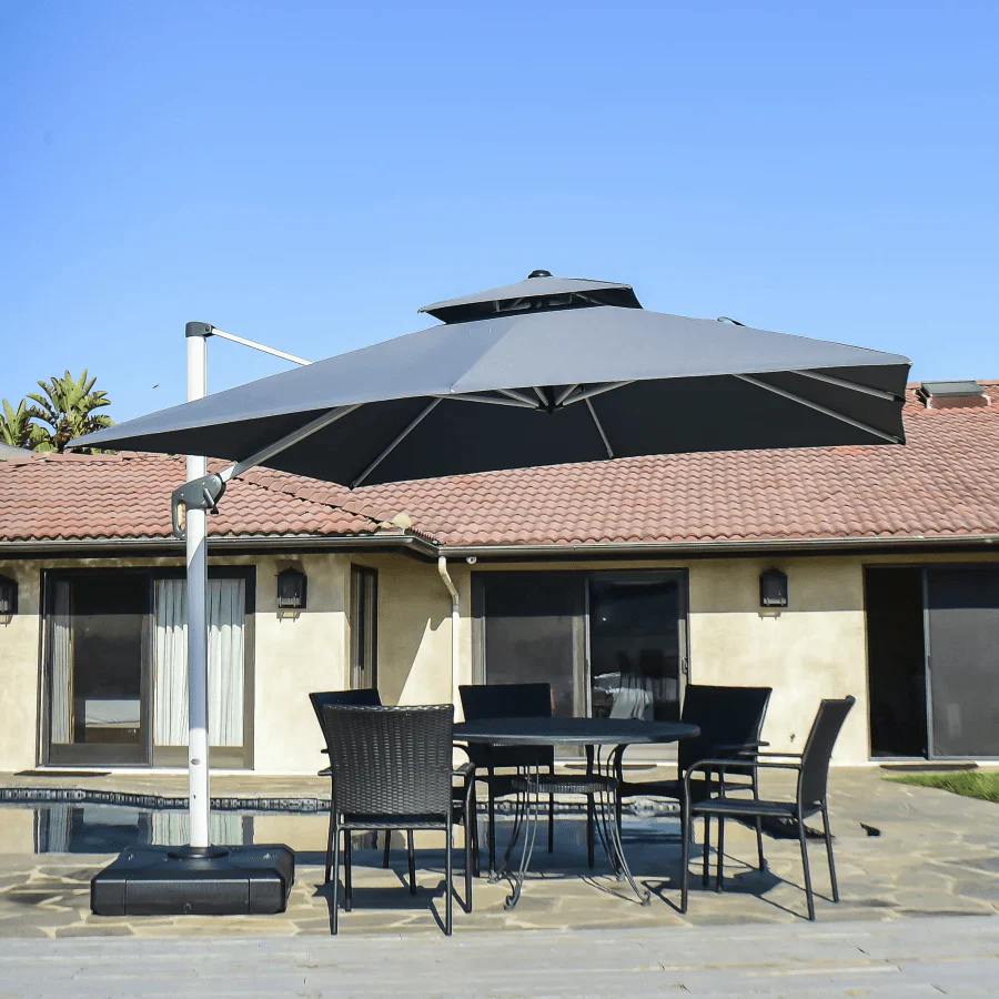 PURPLE LEAF Outdoor Windproof Parasol, Square Cantilever Umbrella Outside Patio - Image 73