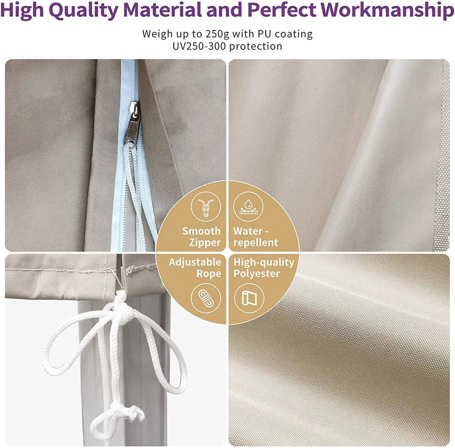 PURPLE LEAF Cantilever Umbrella Cover with Zipper - Image 7